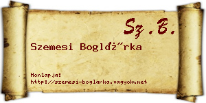 Szemesi Boglárka névjegykártya